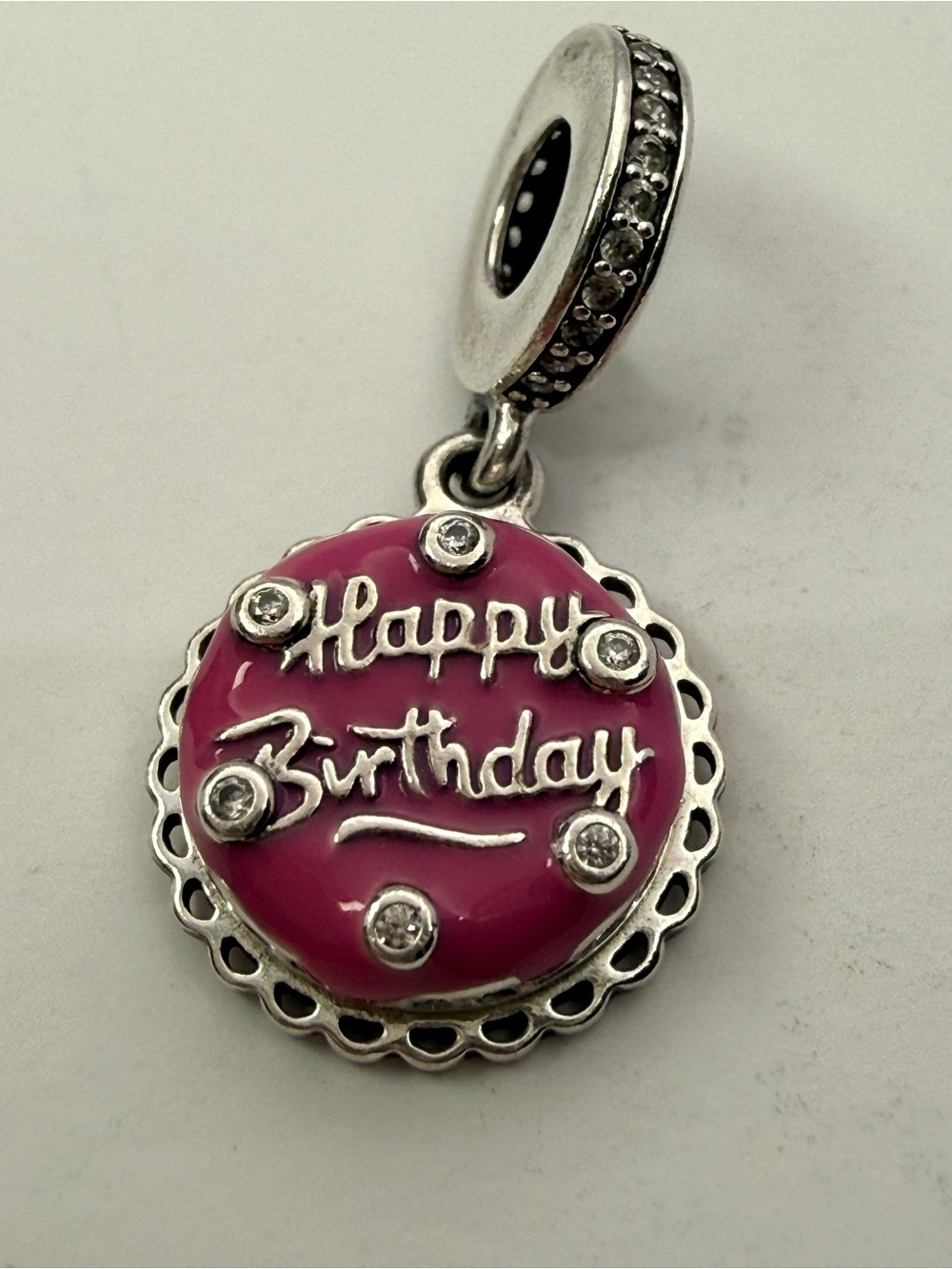 Pandora Pink Birthday Cake Dangle Charm 798888C01 S925 ALE